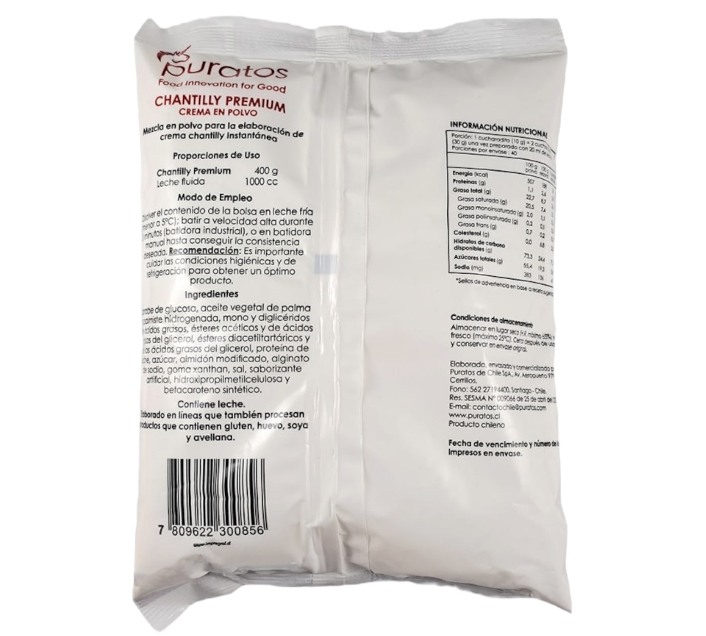 Chantilly Premium Puratos 400gr. (En polvo)