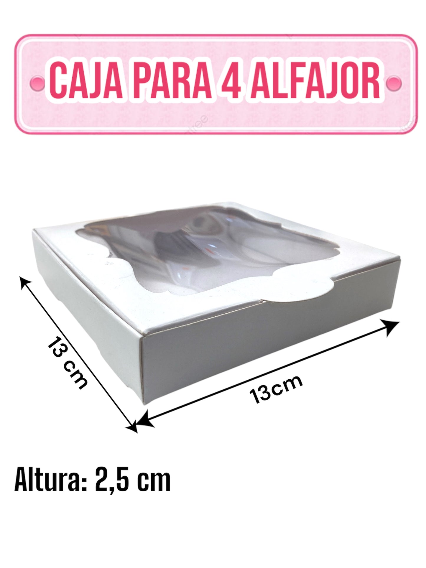 Caja Para 4 alfajor con visor - 10 unidades