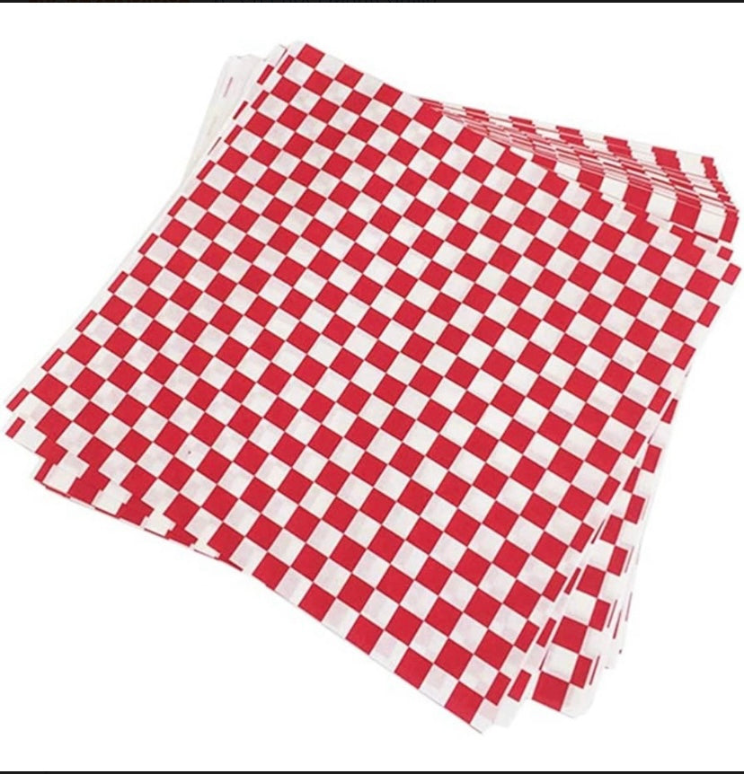 Papel antigrasa cuadrado rojo 33x33 - 100 unid