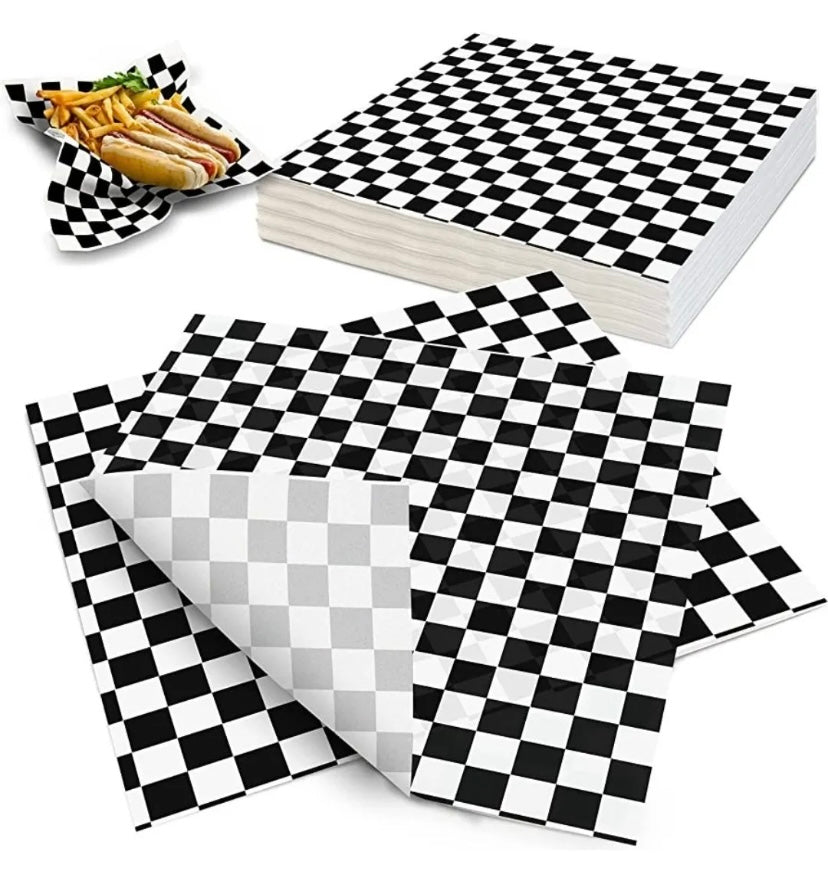 Papel antigrasa cuadrado negro 33x33 - 100 unid