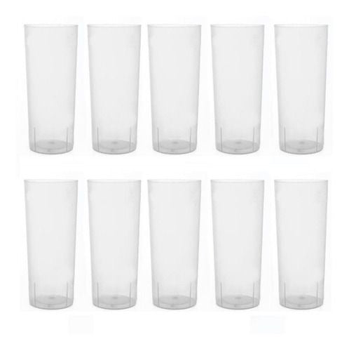 Vaso Acrílico trago largo 300ml - 10 unidades