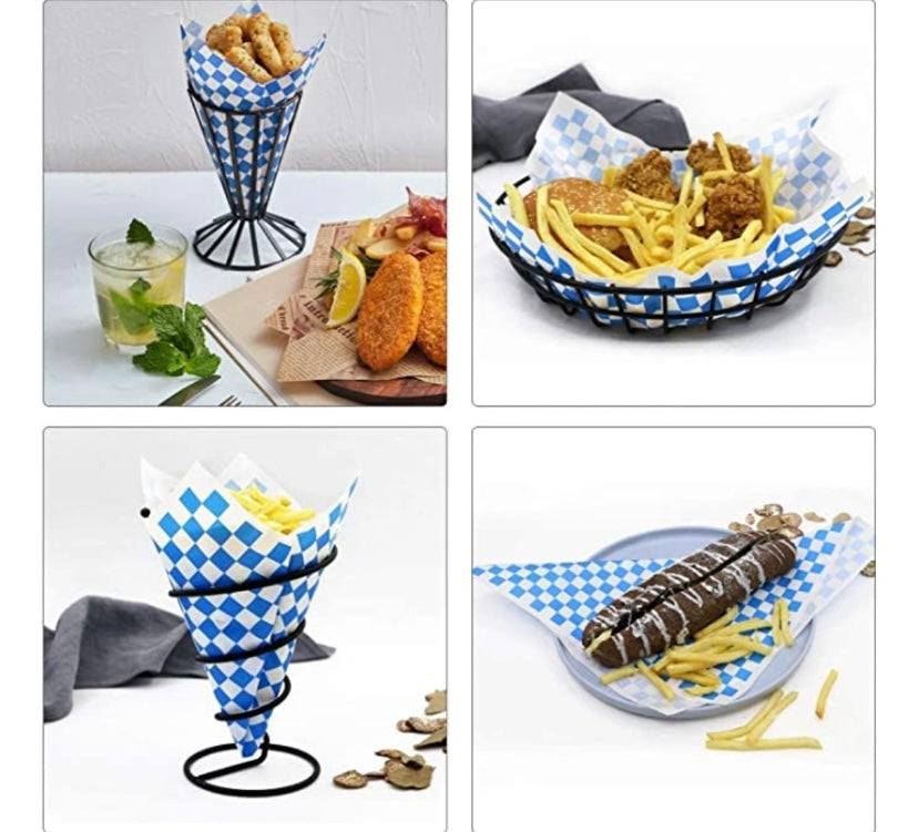 Papel antigrasa cuadrado azul 33x33 - 100 unid