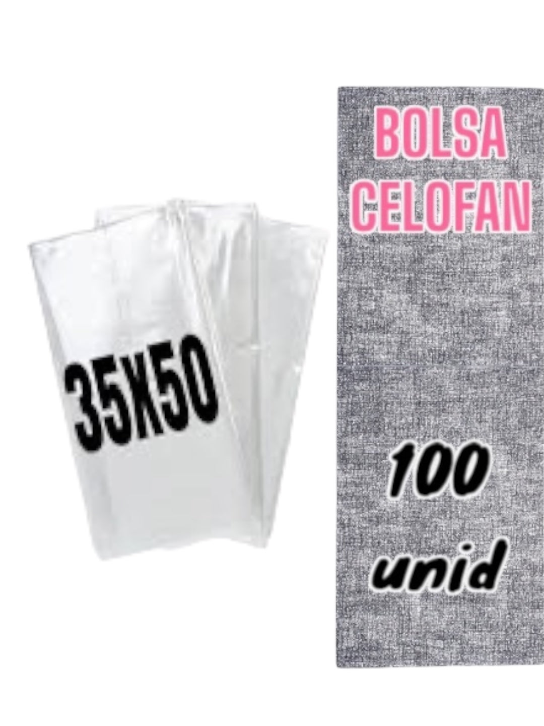 Bolsa celofan 35x50cm 100 unidades. Bolsa polipropileno