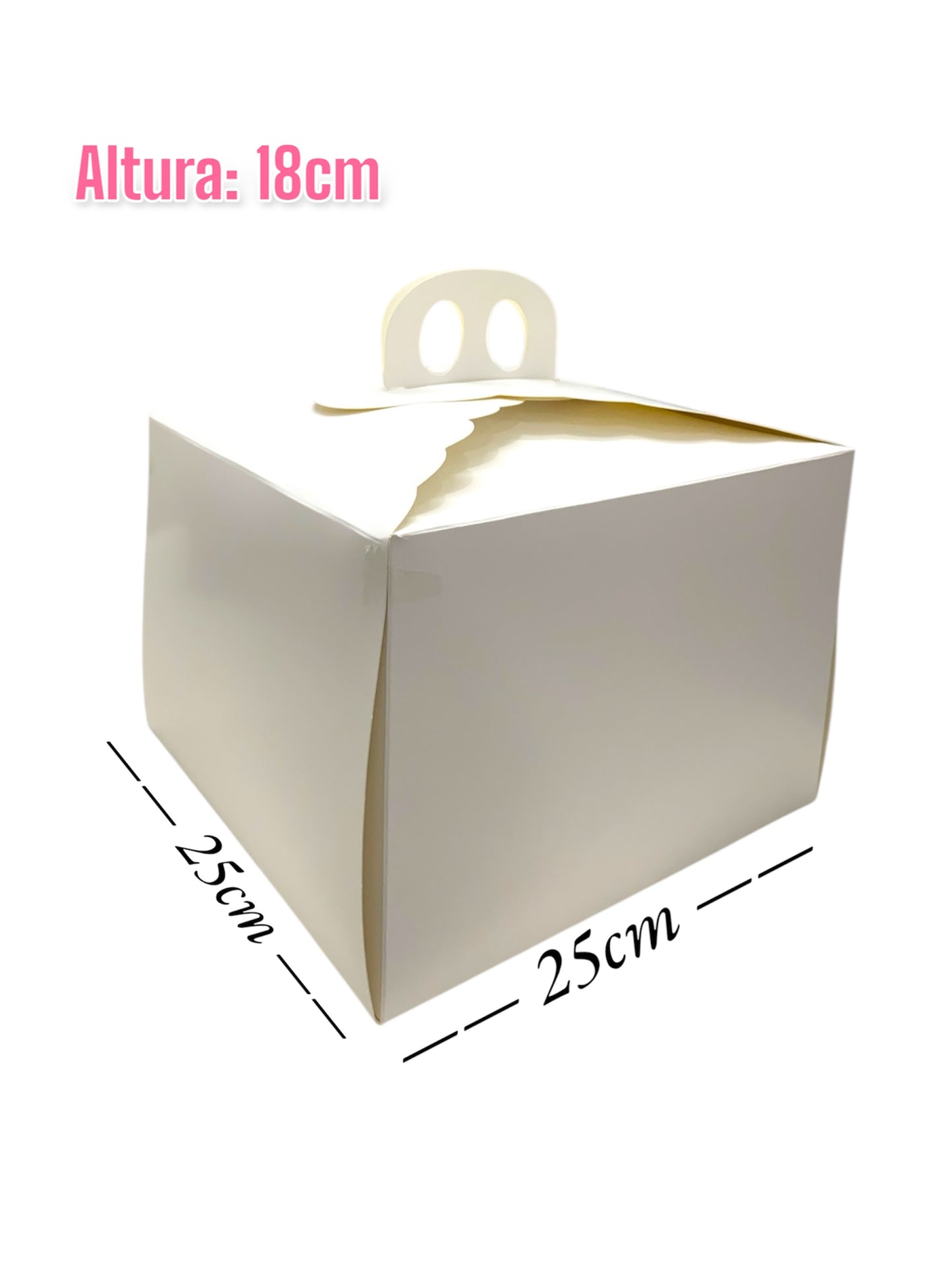 Caja torta alta 25x25x18 cm alto