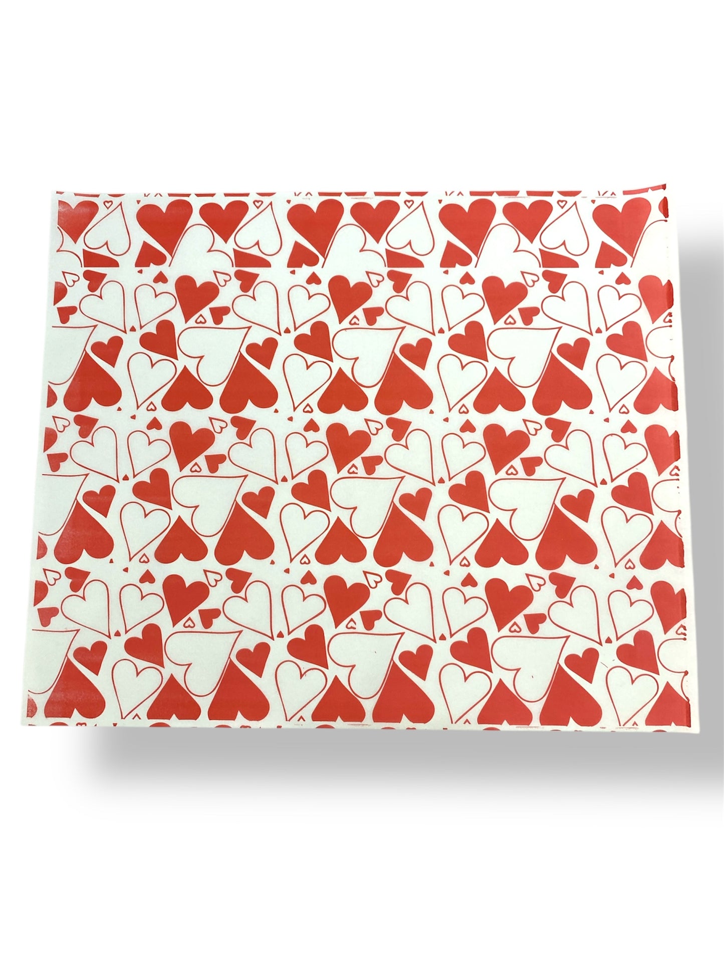 Papel antigrasa Corazón Rojo - 100 unidades