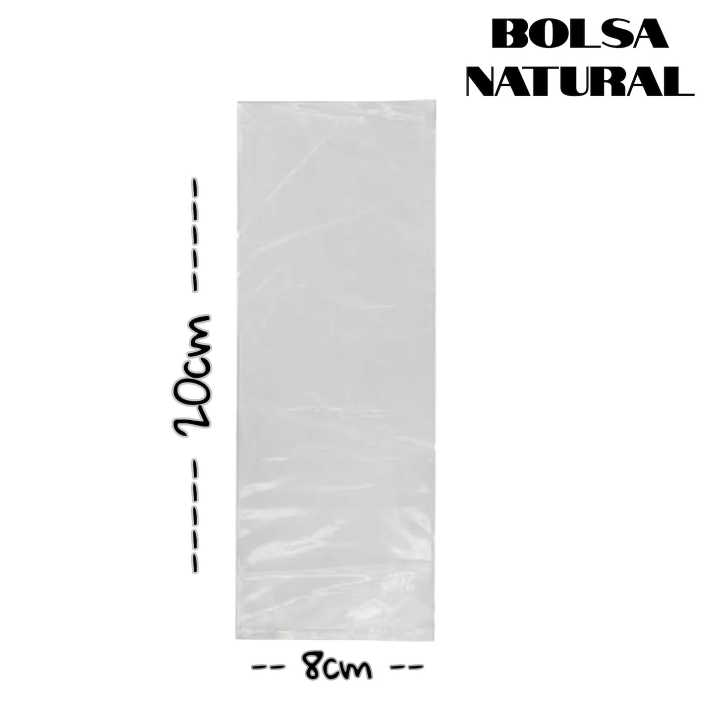 Bolsa Natural 8X20 cm (Polietileno) - 100 unidades