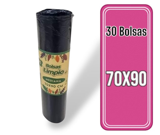 Bolsa de Basura negra 70x90 cm - 30 unidades