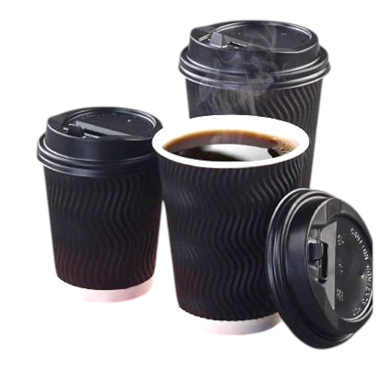Vaso corrugado Negro 8 oz sin tapa - 25 unidades