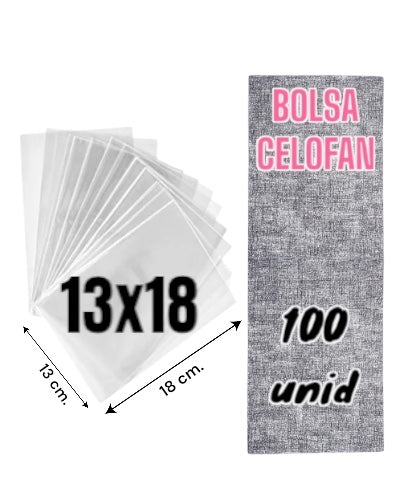 Bolsa Celofan 13x18. Bolsa Polipropileno 100 unidades