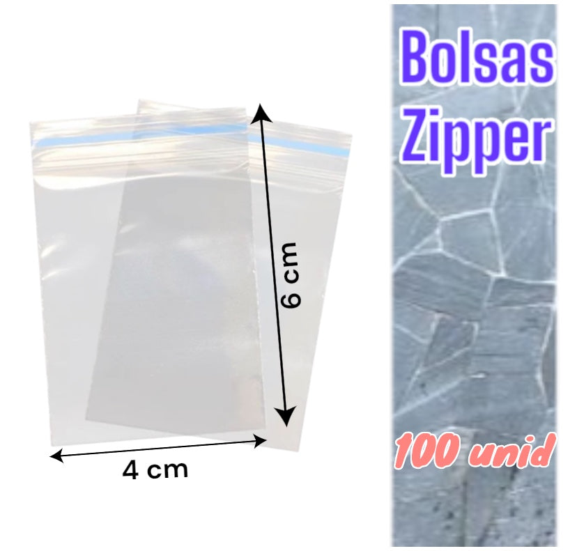 Bolsas Zipper 4x6 - 100 unidades. Bolsas Ziploc 4x6