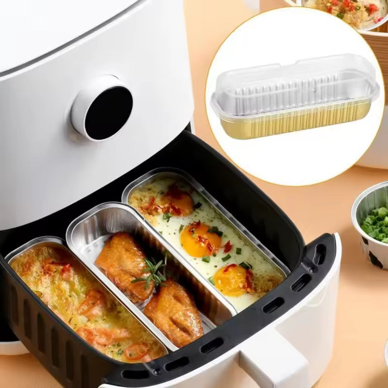 Envase rectangular dorado c/tapa - 6 unidades