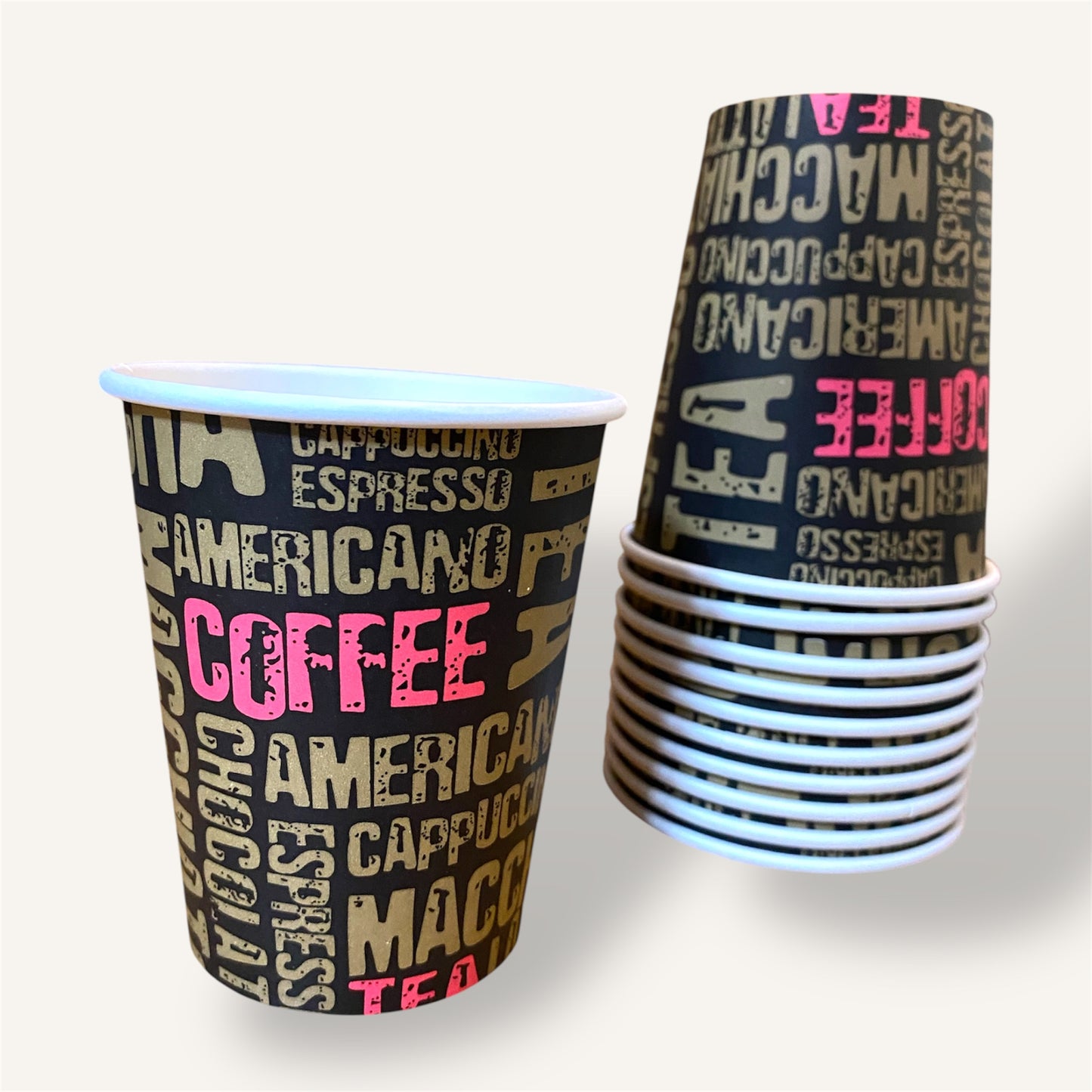 Vaso polipapel 8 oz capuccino negro - 50 unid