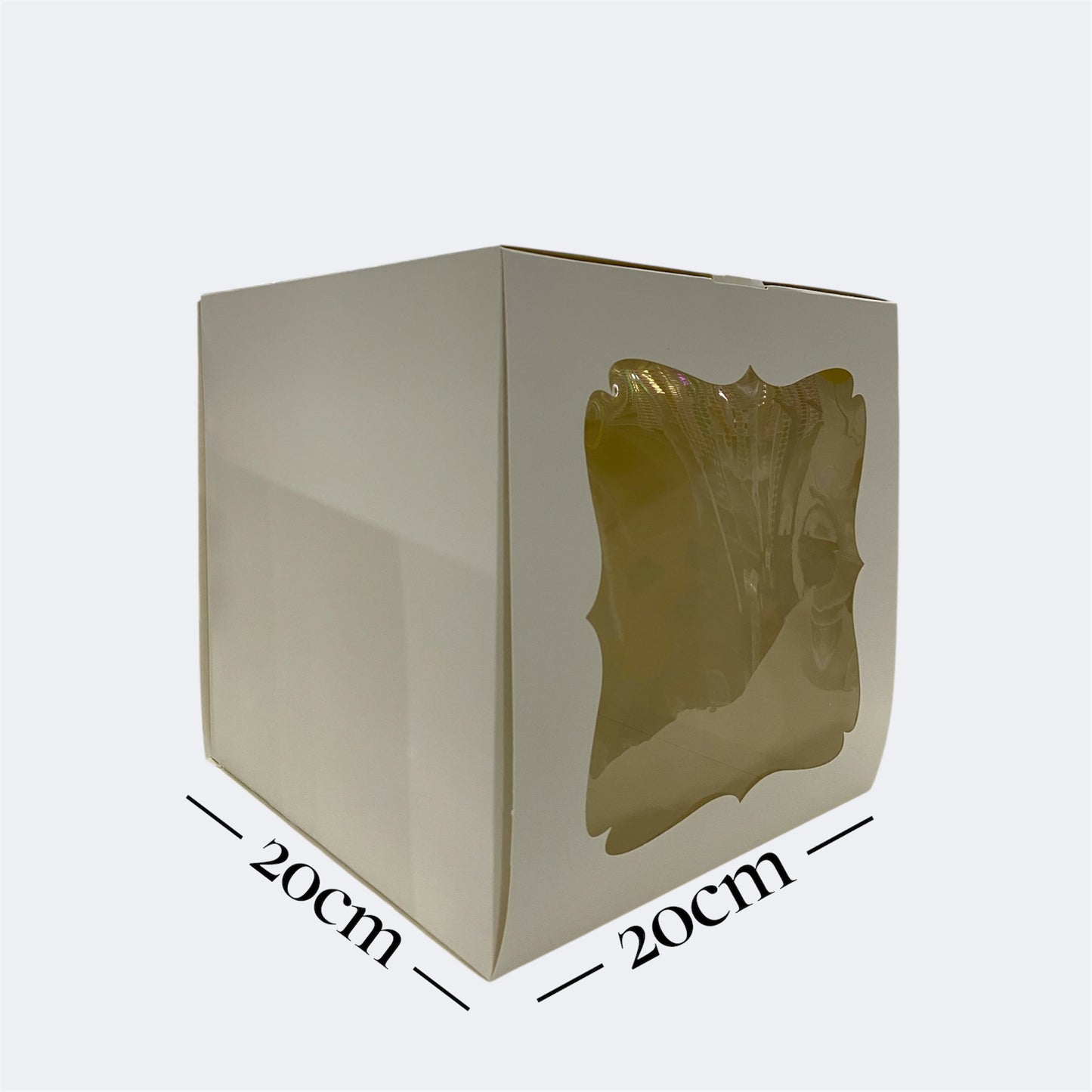Caja para Torta con visor 20x20x20