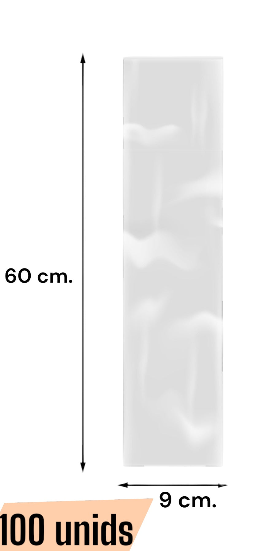 Bolsa polietileno 9x60 - 100 unidades. Bolsa Ajo