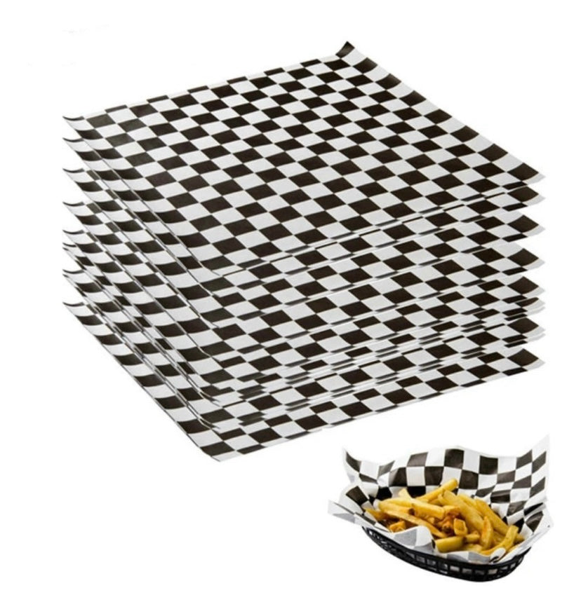 Papel antigrasa cuadrado negro 33x33 - 100 unid