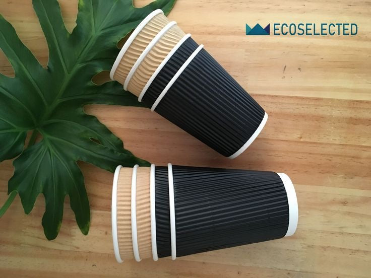 Vaso corrugado Negro 8 oz sin tapa - 25 unidades