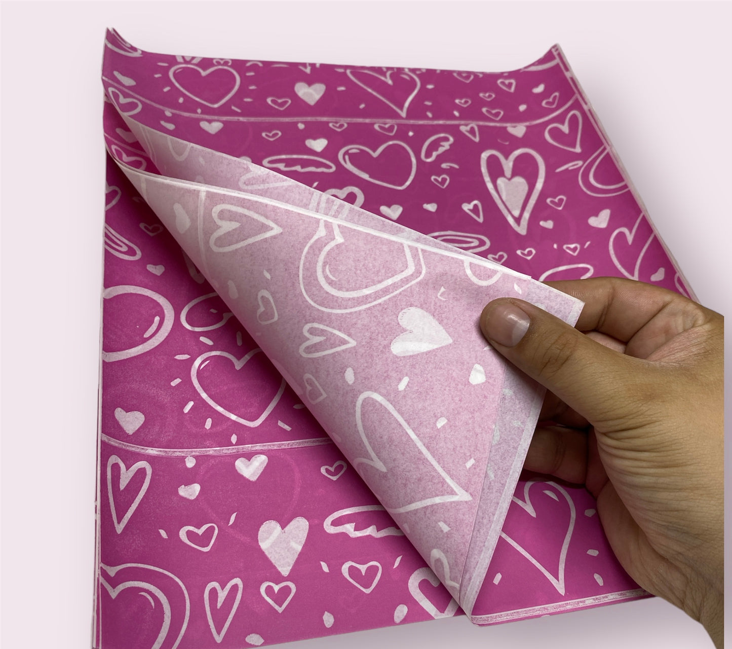 Papel antigrasa corazón fucsia 28x33 - 100 unid