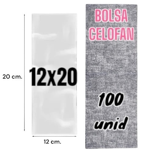 Bolsa Celofan 12x20. Bolsa Polipropileno 100 unidades