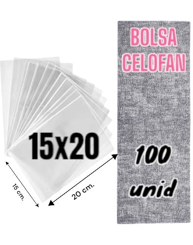 Bolsa celofan 15x20. Bolsa polipropileno 100 unids