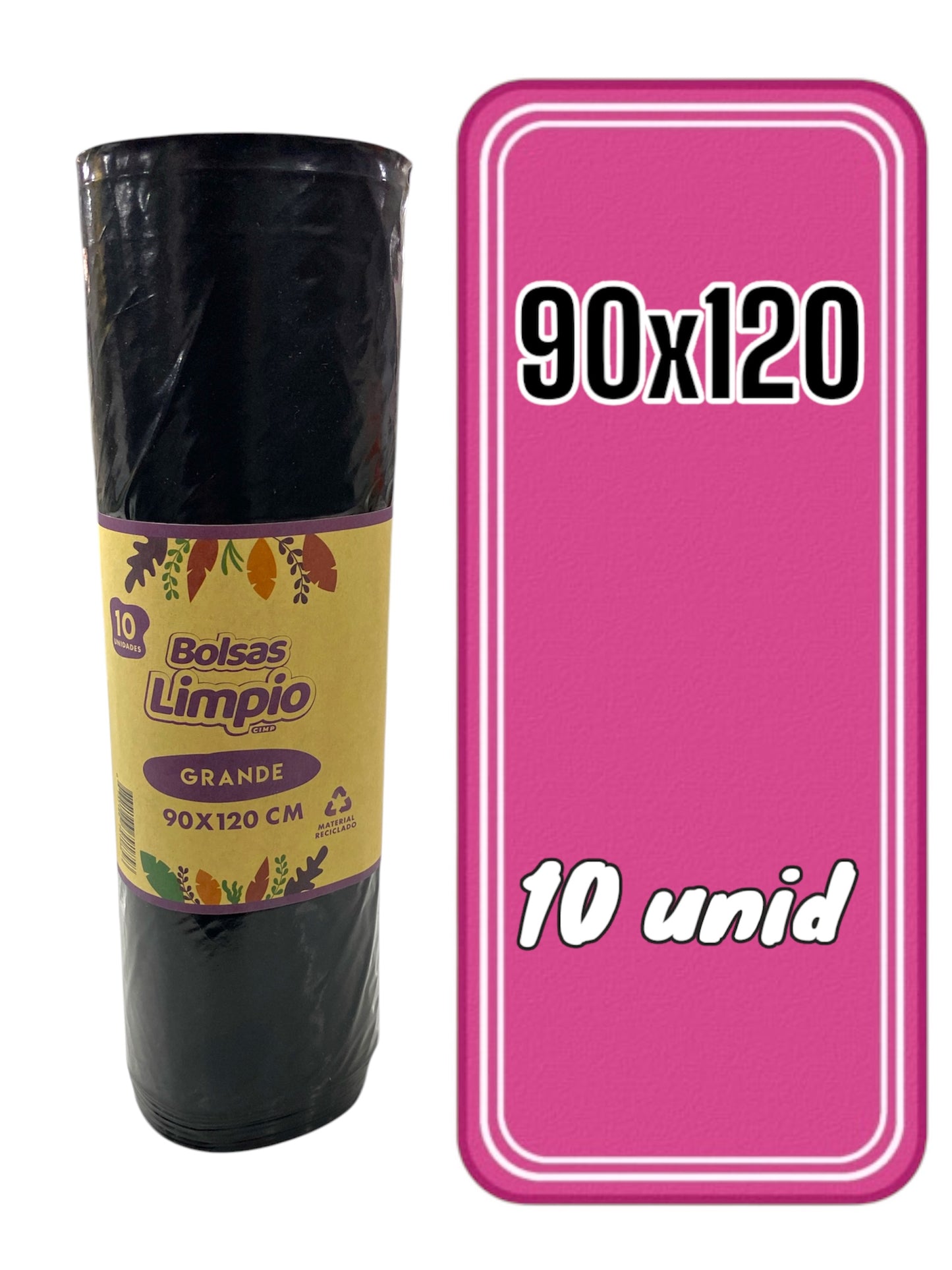 Bolsa basura negra 90x120cm - 10 unidades