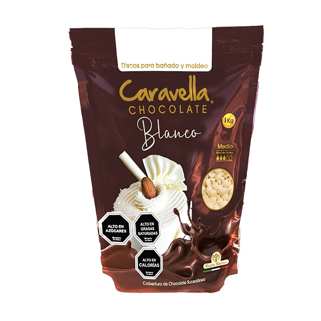 Chocolate cobertura Caravella Blanco 1Kilo