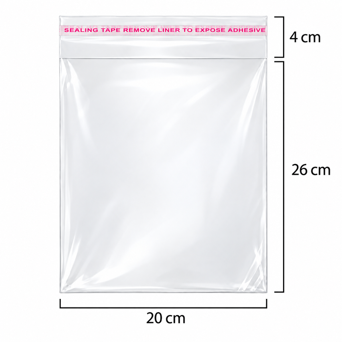 Bolsa celofán con adhesivo 20x30cm - 100 unid