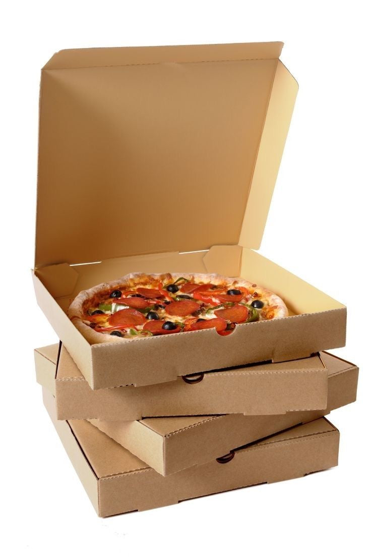Caja pizza familiar Kraft 38x38x4,5 cm