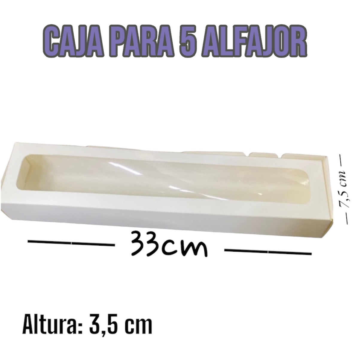 Caja para 5 Alfajor con Visor - 10 unidades