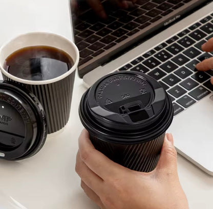 Vaso corrugado Negro 8 oz sin tapa - 50 unidades