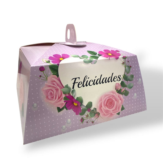 Caja para Torta “FELICIDADES” 29x29x14 cm