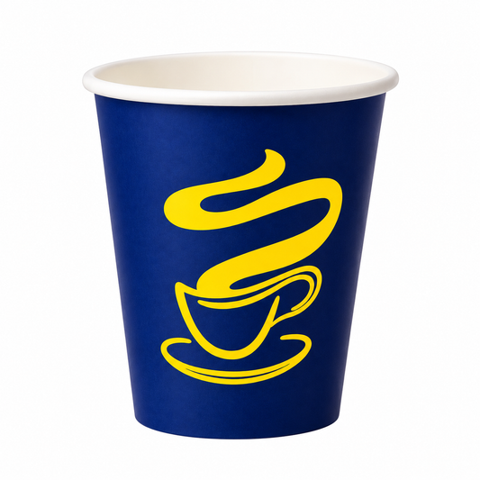 Vaso polipapel con diseño azul 8 Oz - 50 unidades