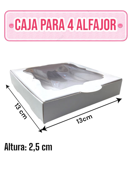 Caja Para 4 alfajor con visor - 10 unidades