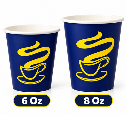 Vaso polipapel con diseño azul 8 Oz - 50 unidades