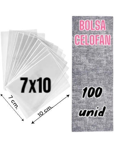 Bolsa Celofan 7x10 - 100 unidades. Bolsa Polipropileno 7x10