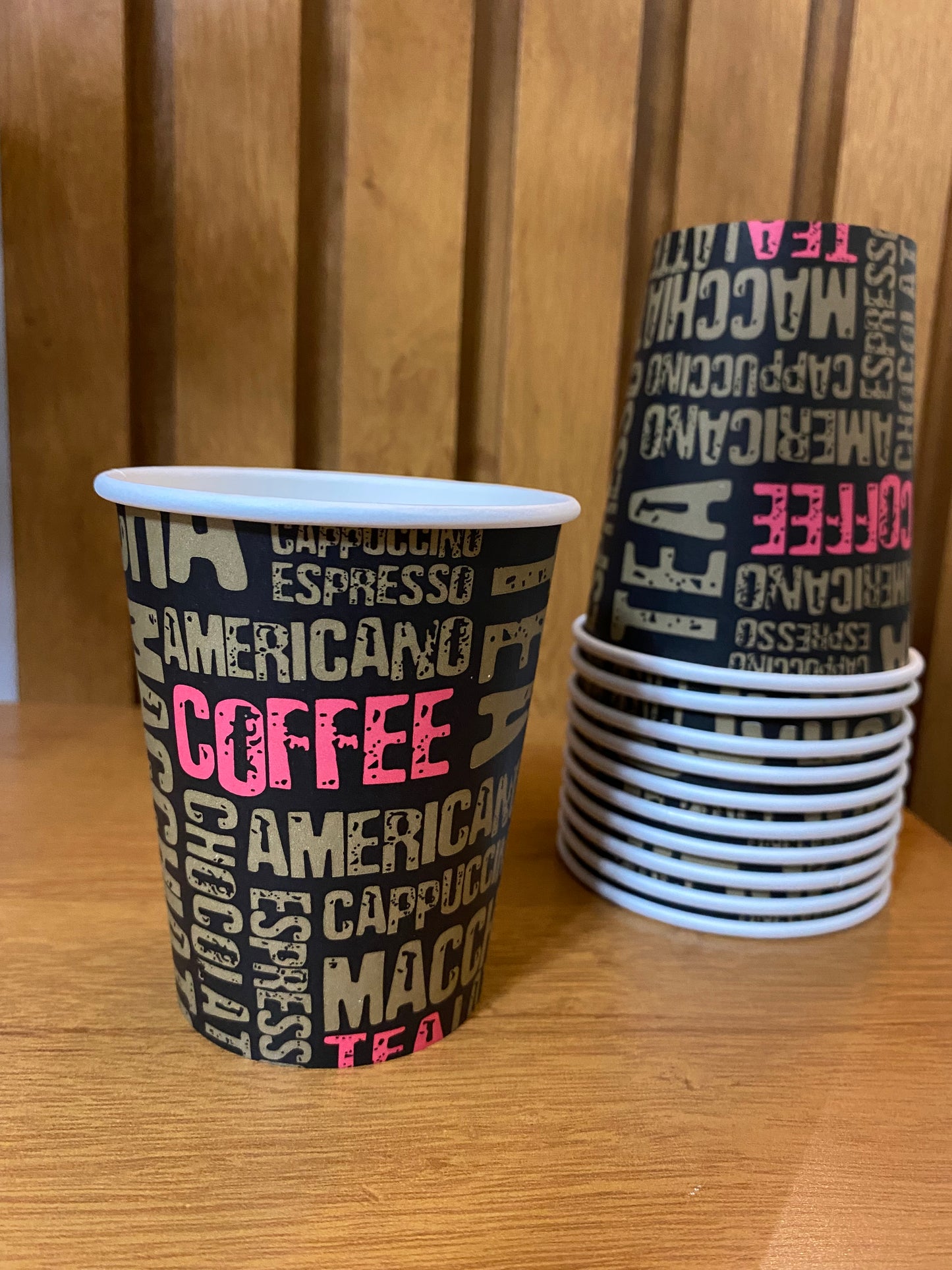 Vaso polipapel 8 oz capuccino negro - 50 unid