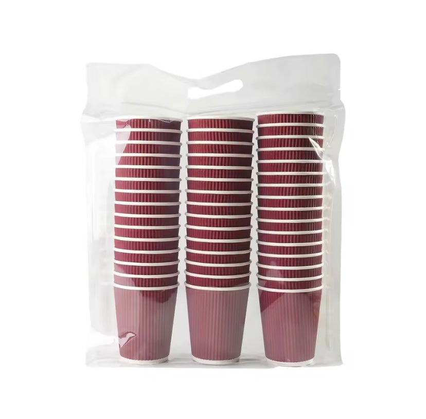 25 vaso corrugado Burdeo 12 oz (sin tapa)