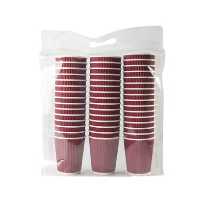 25 vaso corrugado Burdeo 12 oz (sin tapa)