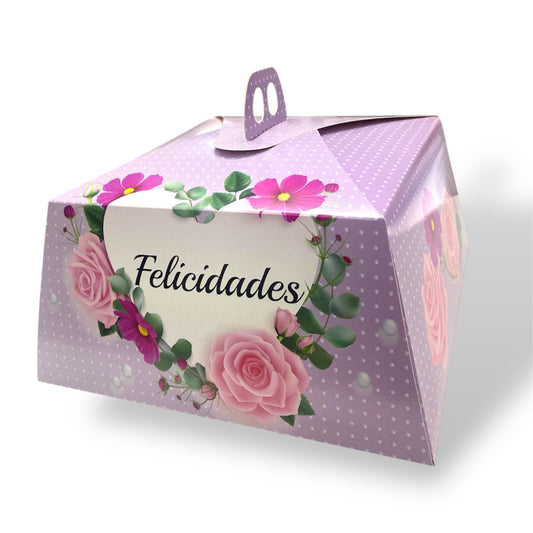 Caja para torta “Felicidades” 35x35x14 cm