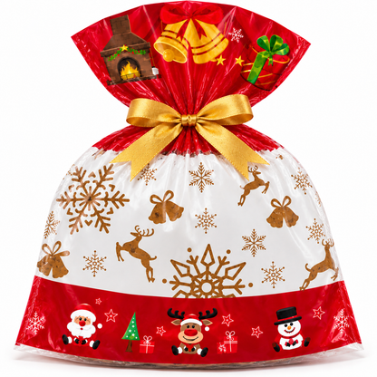 100 bolsa para pan de pascua 1kg blanco/rojo - 30x35cm