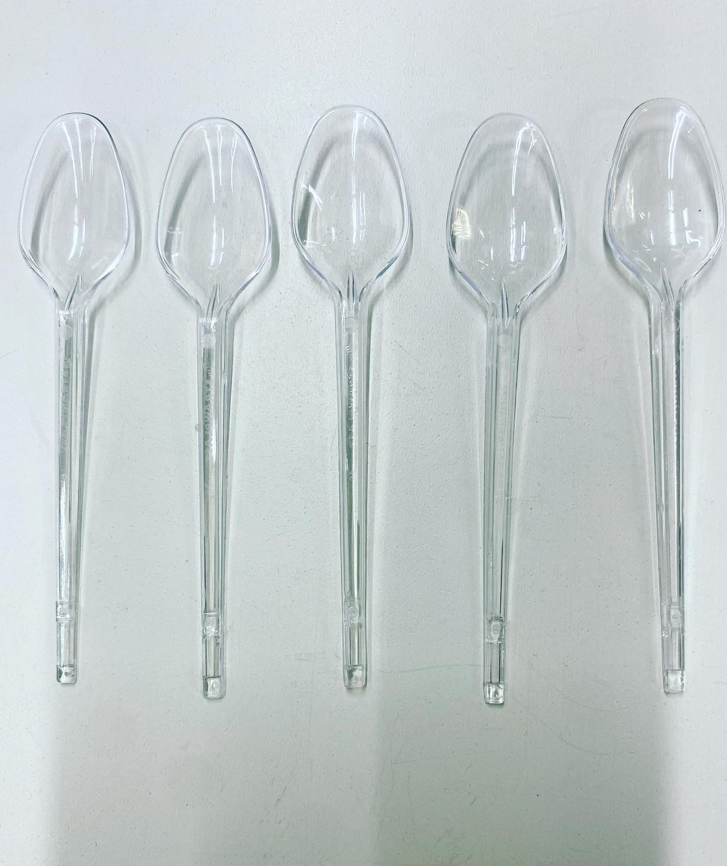 Cucharita acrílica para postres shot - 100 unid