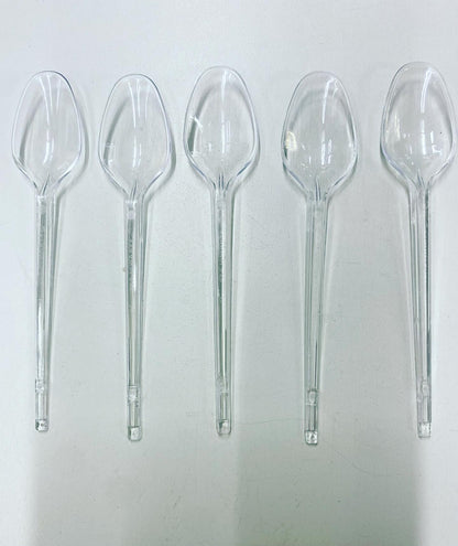 Cucharita acrílica para postres shot - 100 unid