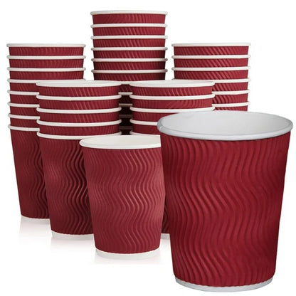 Vaso corrugado 12 oz rojo - 25 unidades (sin tapa)