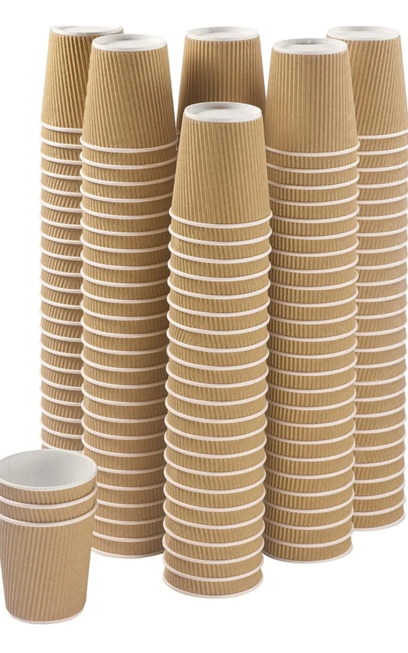 Vaso corrugado 12 oz Kraft - 25 unidades (sin tapa)