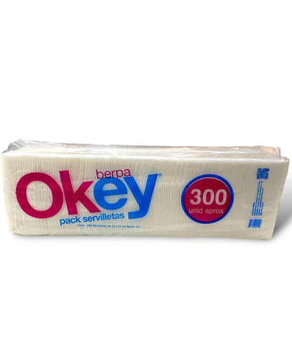 Servilletas OKEY 23x23 cm - 300 unidades