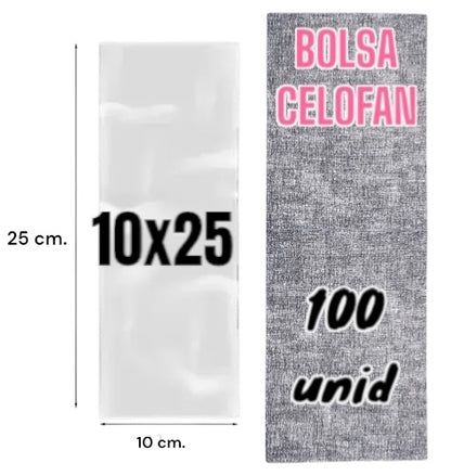 Bolsa celofan 10x25 cm - bolsa polipropileno 100 unidades