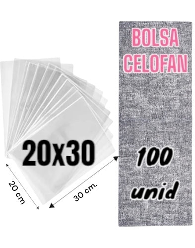Bolsa Celofan 20x30 - bolsa Polipropileno 100 unidades
