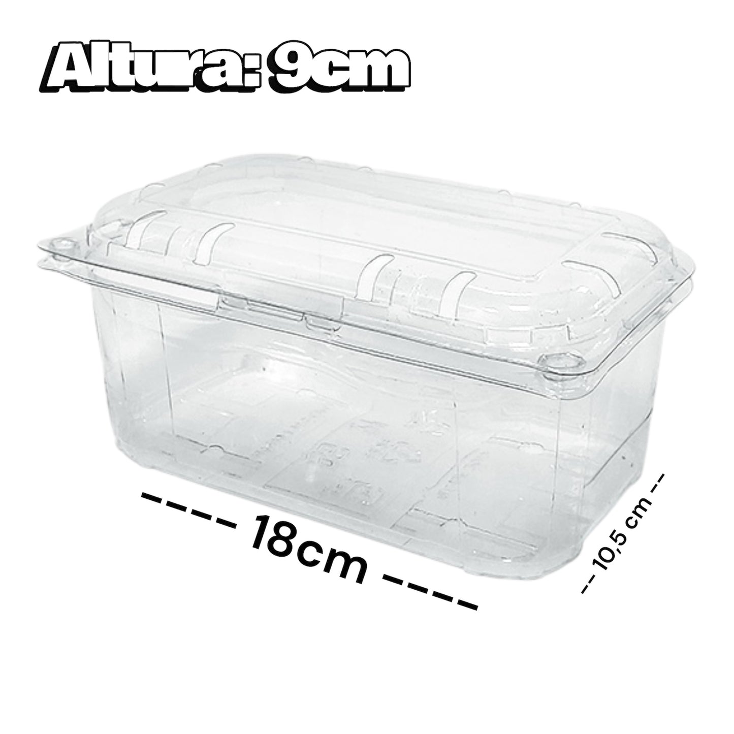 10 envases Frutillero 1/2 kilo. Clamshell para frutas