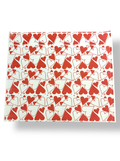 Papel antigrasa Corazón Rojo - 100 unidades