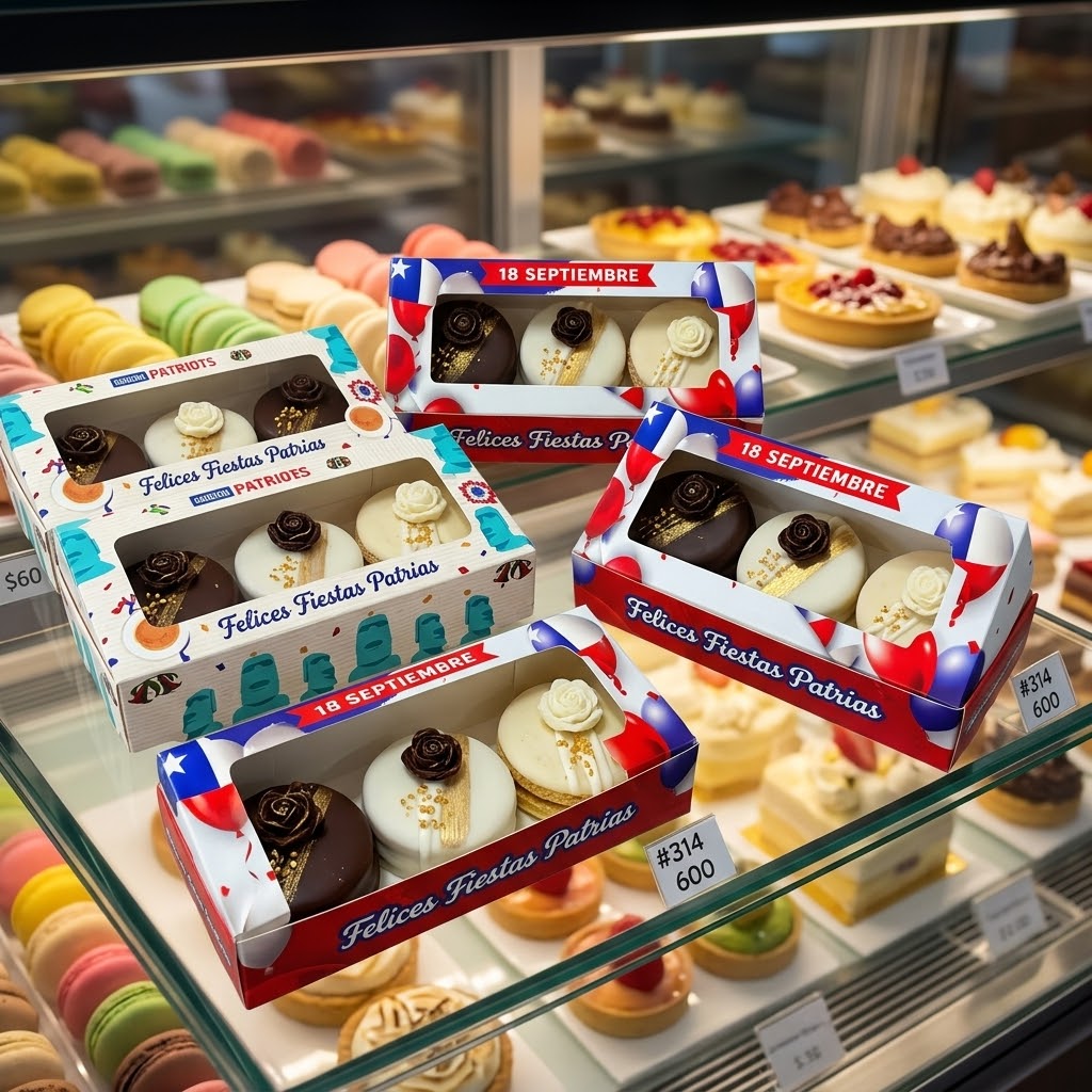 10 Cajas para 3 alfajores diseño fiestas patrias