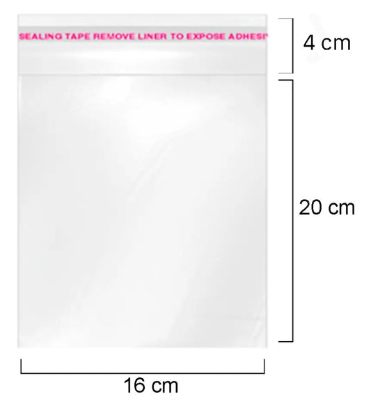 Bolsa Celofan con Adhesivo 16x24 - 100 unidades